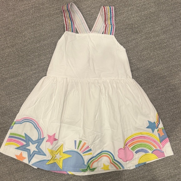 White Rainbow Star Kids Dress - Picture 1 of 3